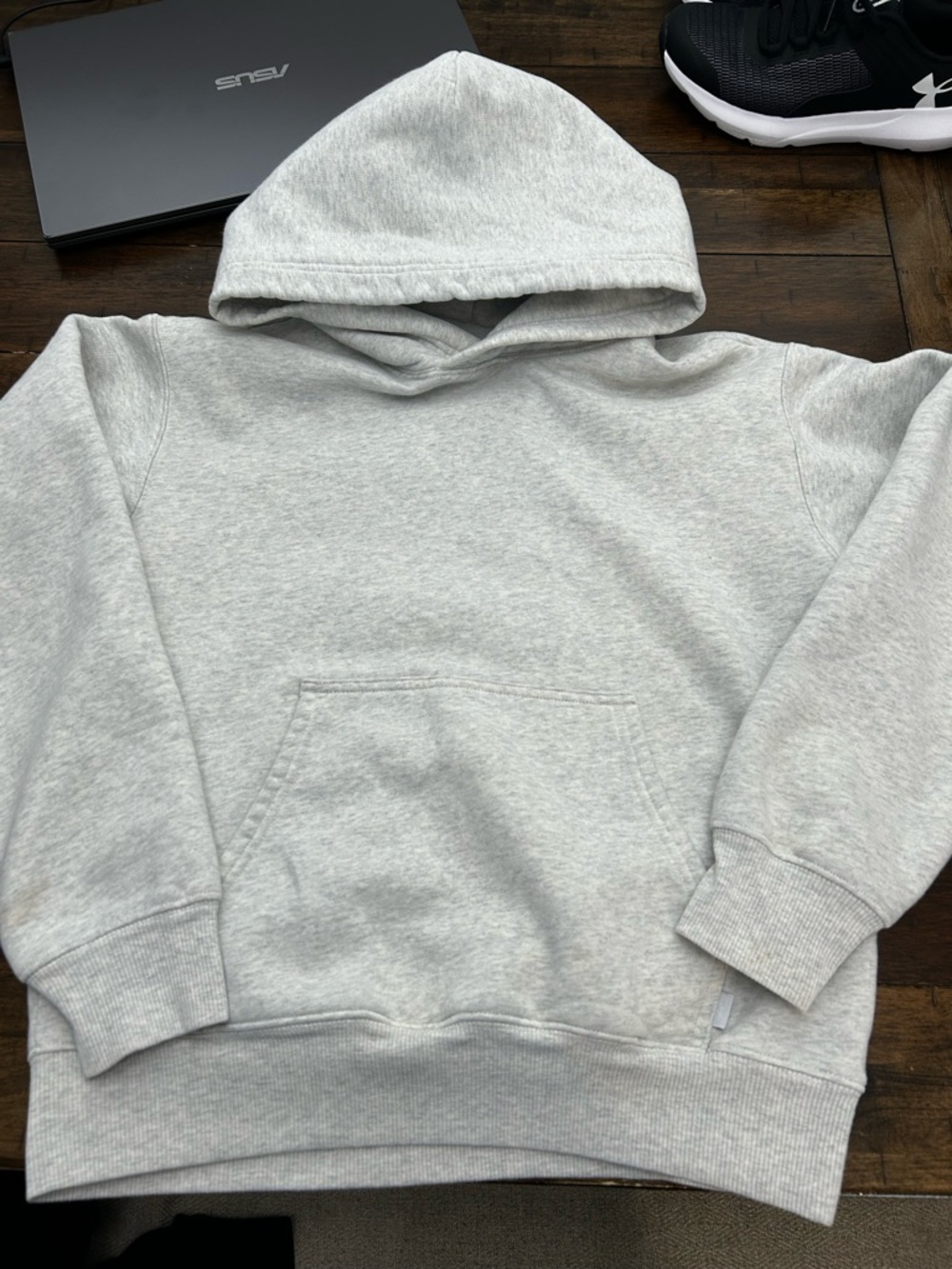 TNA Light Gray Pullover Hoodie with Kangaroo Pocket